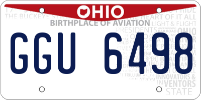 OH license plate GGU6498