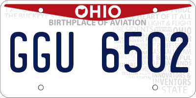 OH license plate GGU6502
