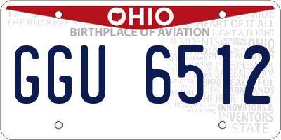 OH license plate GGU6512