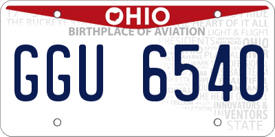 OH license plate GGU6540