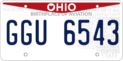 OH license plate GGU6543