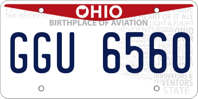 OH license plate GGU6560
