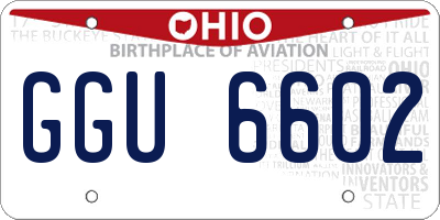 OH license plate GGU6602