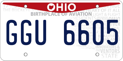 OH license plate GGU6605