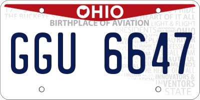 OH license plate GGU6647