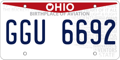 OH license plate GGU6692