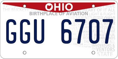 OH license plate GGU6707