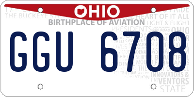 OH license plate GGU6708