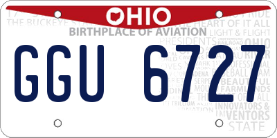 OH license plate GGU6727