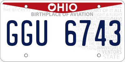 OH license plate GGU6743