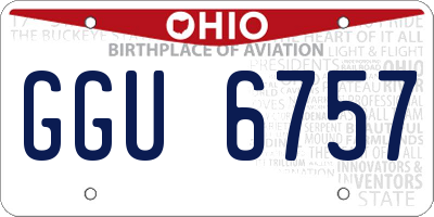 OH license plate GGU6757