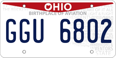 OH license plate GGU6802