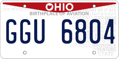 OH license plate GGU6804