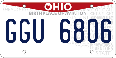 OH license plate GGU6806