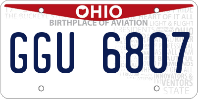 OH license plate GGU6807