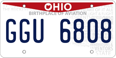 OH license plate GGU6808