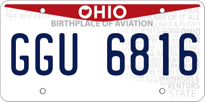 OH license plate GGU6816