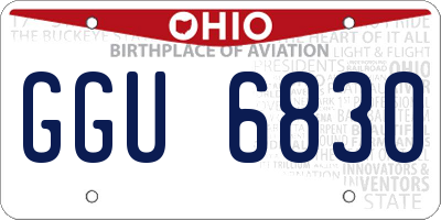 OH license plate GGU6830
