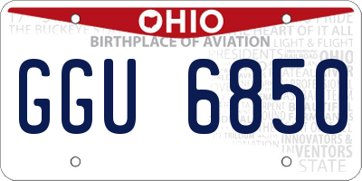 OH license plate GGU6850