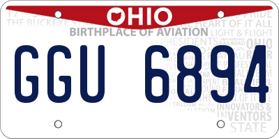 OH license plate GGU6894