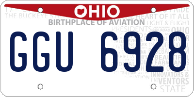 OH license plate GGU6928