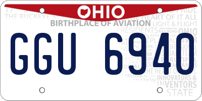 OH license plate GGU6940