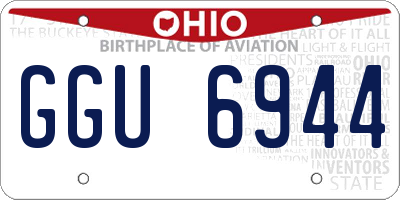OH license plate GGU6944