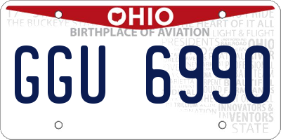 OH license plate GGU6990