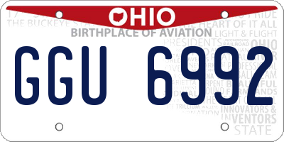OH license plate GGU6992