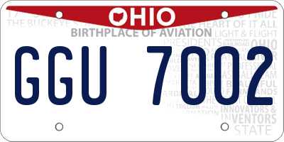 OH license plate GGU7002