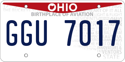OH license plate GGU7017