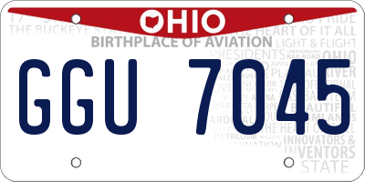 OH license plate GGU7045