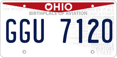 OH license plate GGU7120