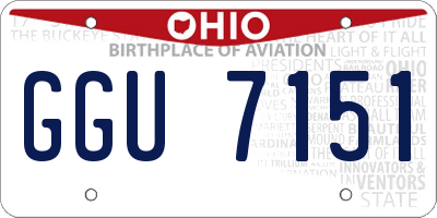 OH license plate GGU7151