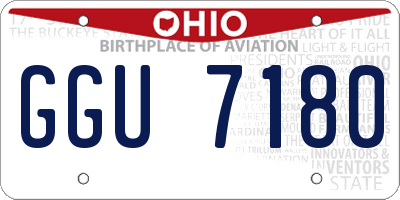 OH license plate GGU7180