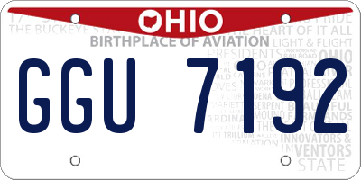 OH license plate GGU7192