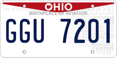 OH license plate GGU7201