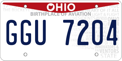 OH license plate GGU7204