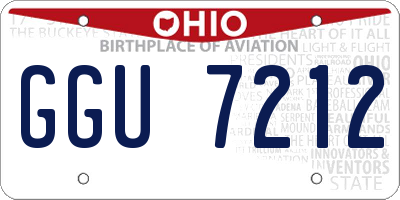 OH license plate GGU7212