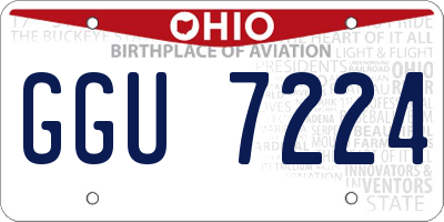 OH license plate GGU7224