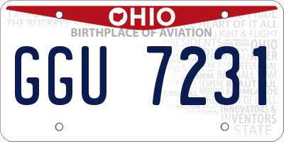 OH license plate GGU7231