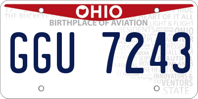 OH license plate GGU7243