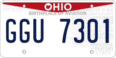 OH license plate GGU7301