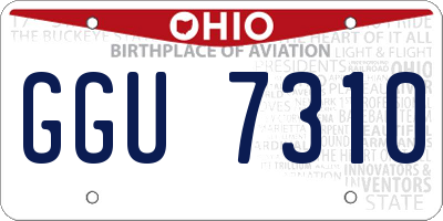 OH license plate GGU7310