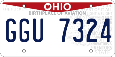 OH license plate GGU7324