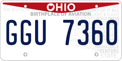 OH license plate GGU7360