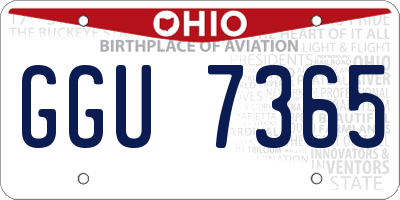 OH license plate GGU7365