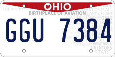 OH license plate GGU7384