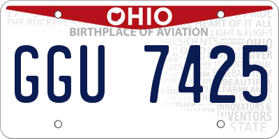 OH license plate GGU7425