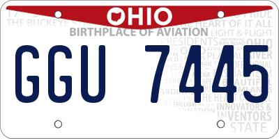 OH license plate GGU7445